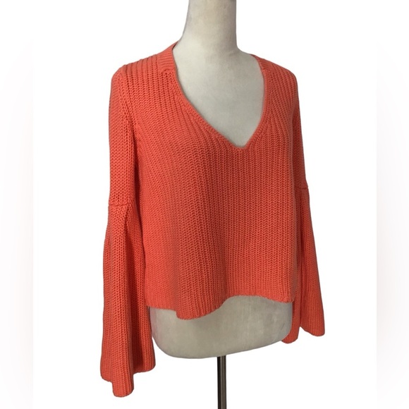 Free People Damsel Flared Sleeve V Neck Sweater Women’s Size Medium NEW - Picture 5 of 11